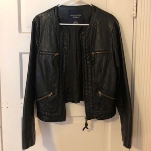 Black faux leather jacket